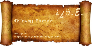 Árvay Eszter névjegykártya