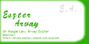 eszter arvay business card